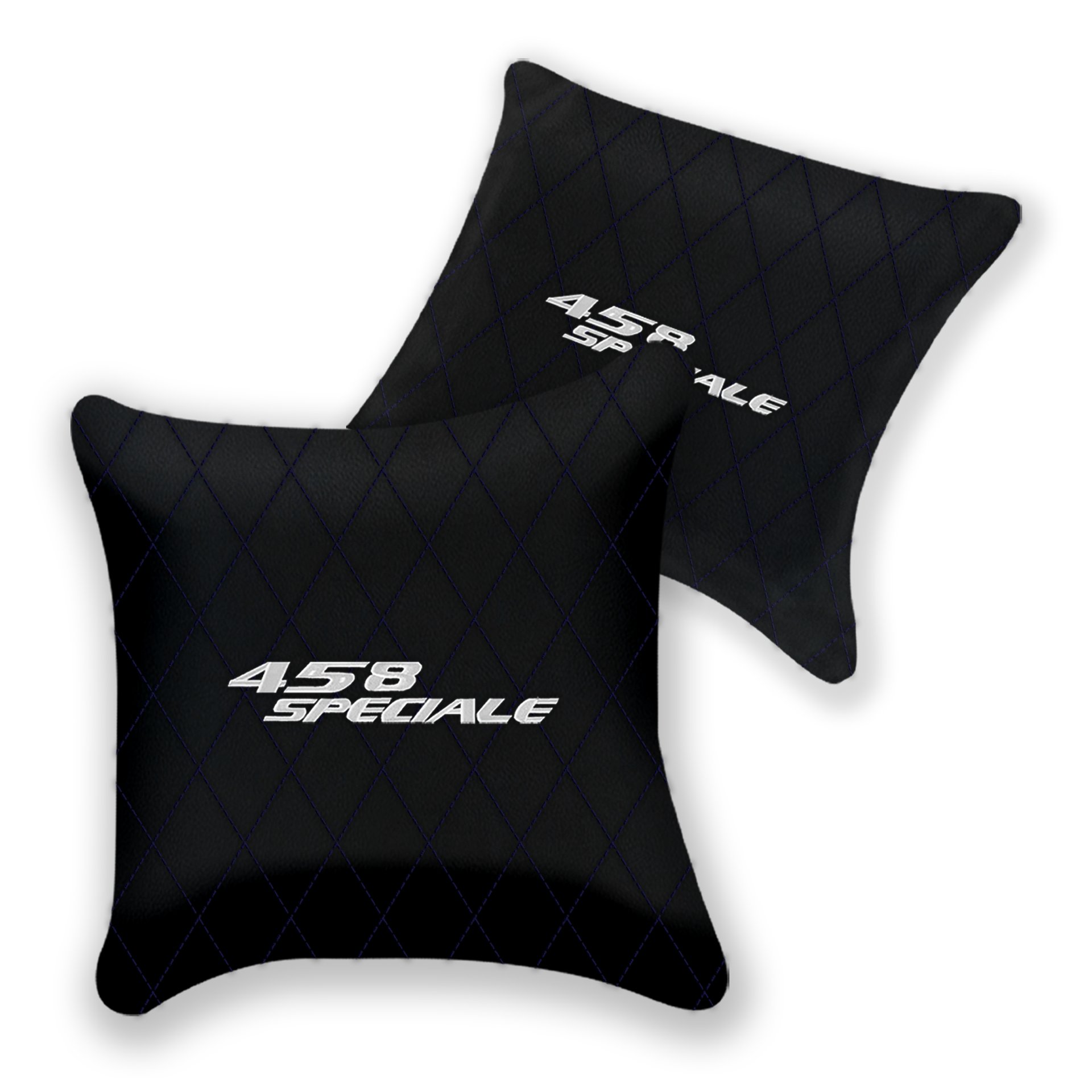 Customizable Black Leather Pillows for Ferrari 296 GTS | Set of 2