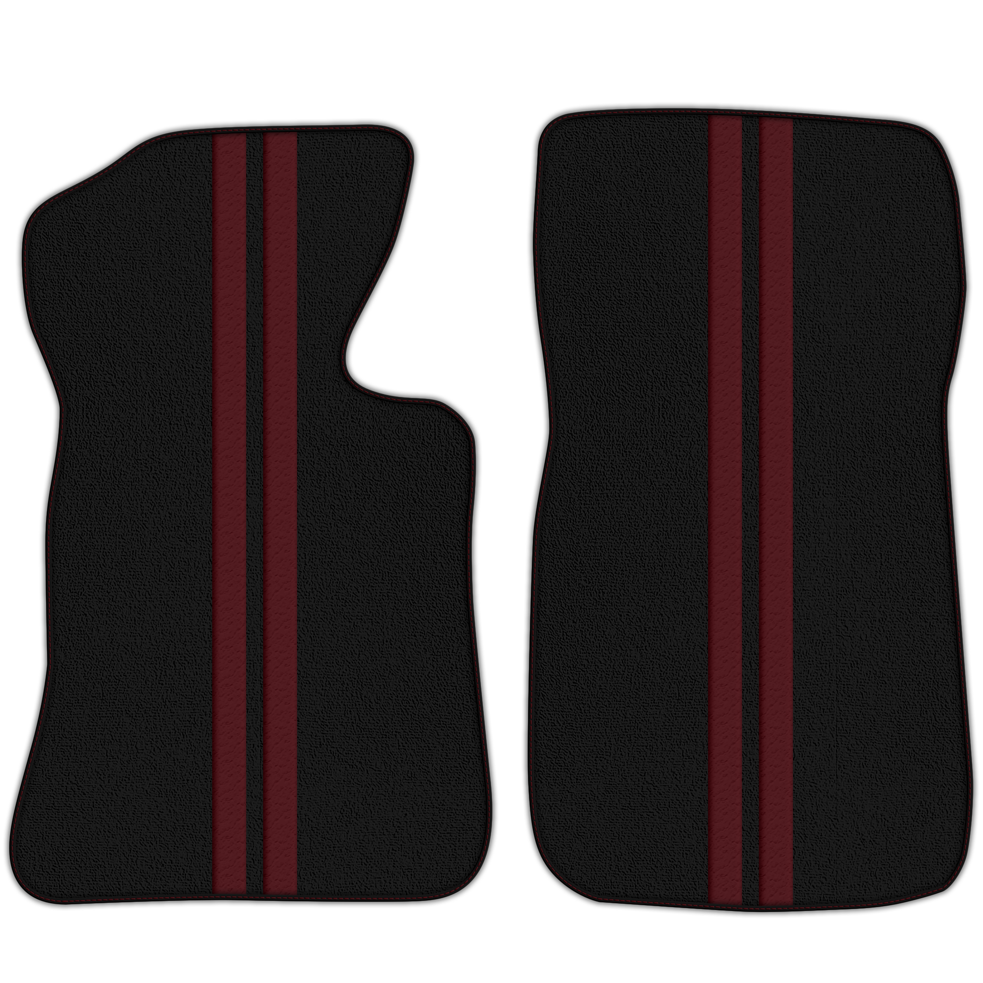 Black Floor Mats with Leather Line for Chevrolet Corvette C2 (1963-1967) - Various Colors