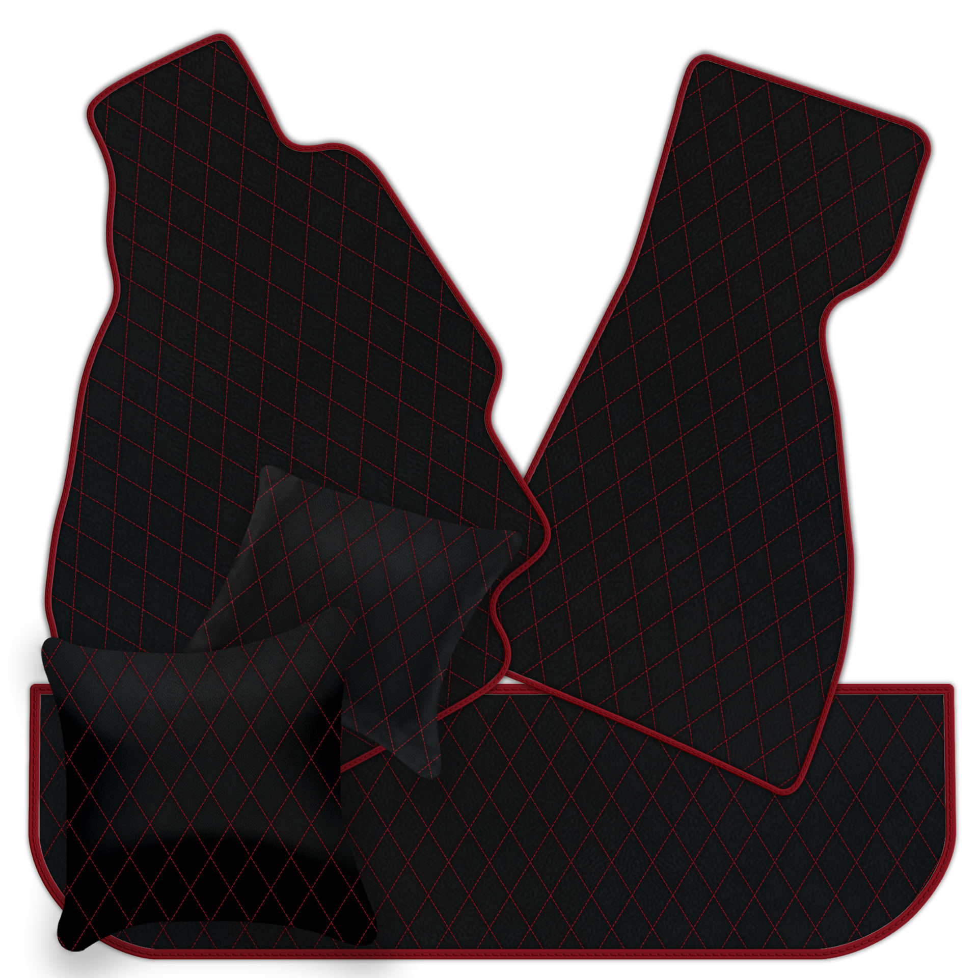 Premium Black Leather Floor Mats for Ferrari Enzo (2002-2004)