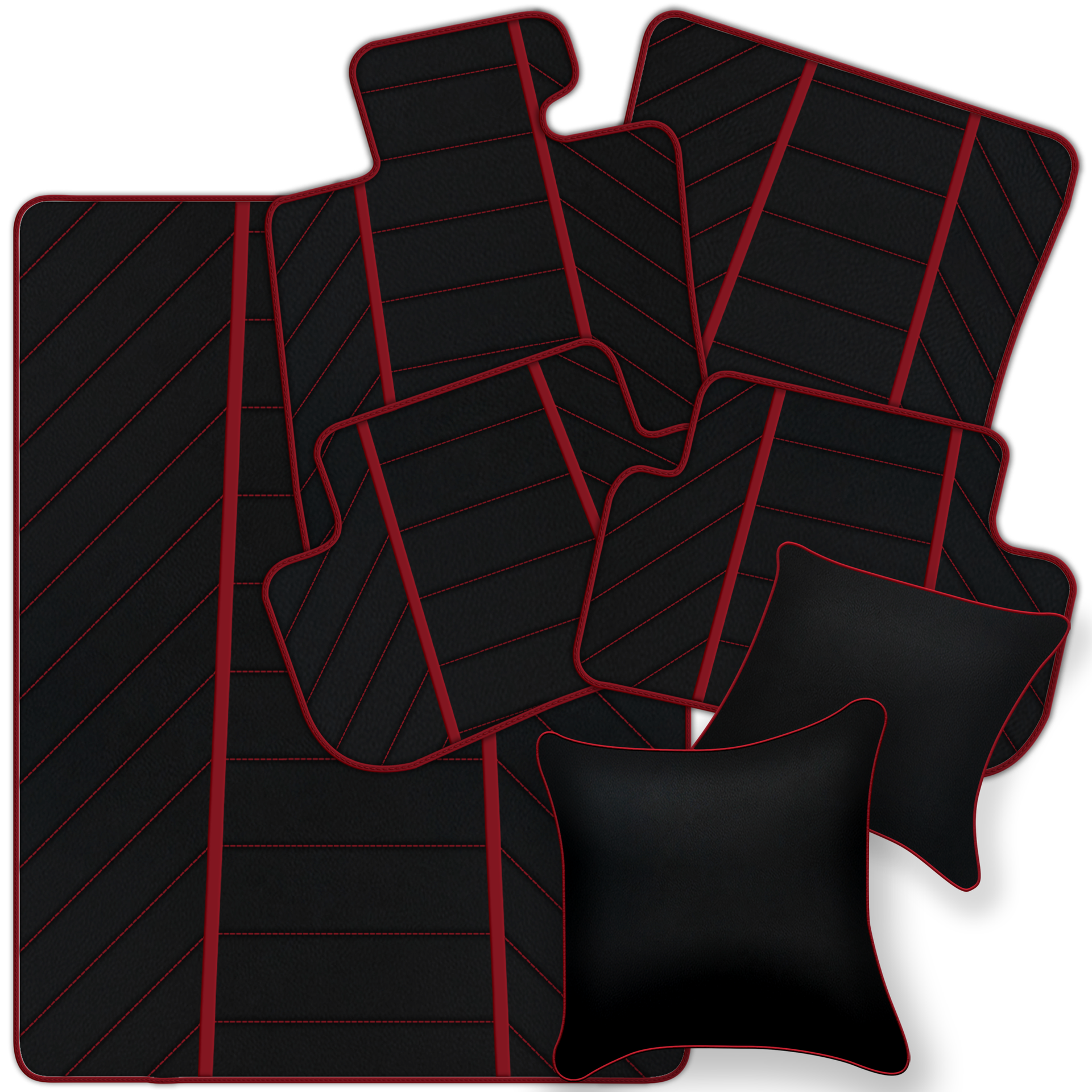 Premium Black Leather Floor Mats for Ferrari California | Full Set