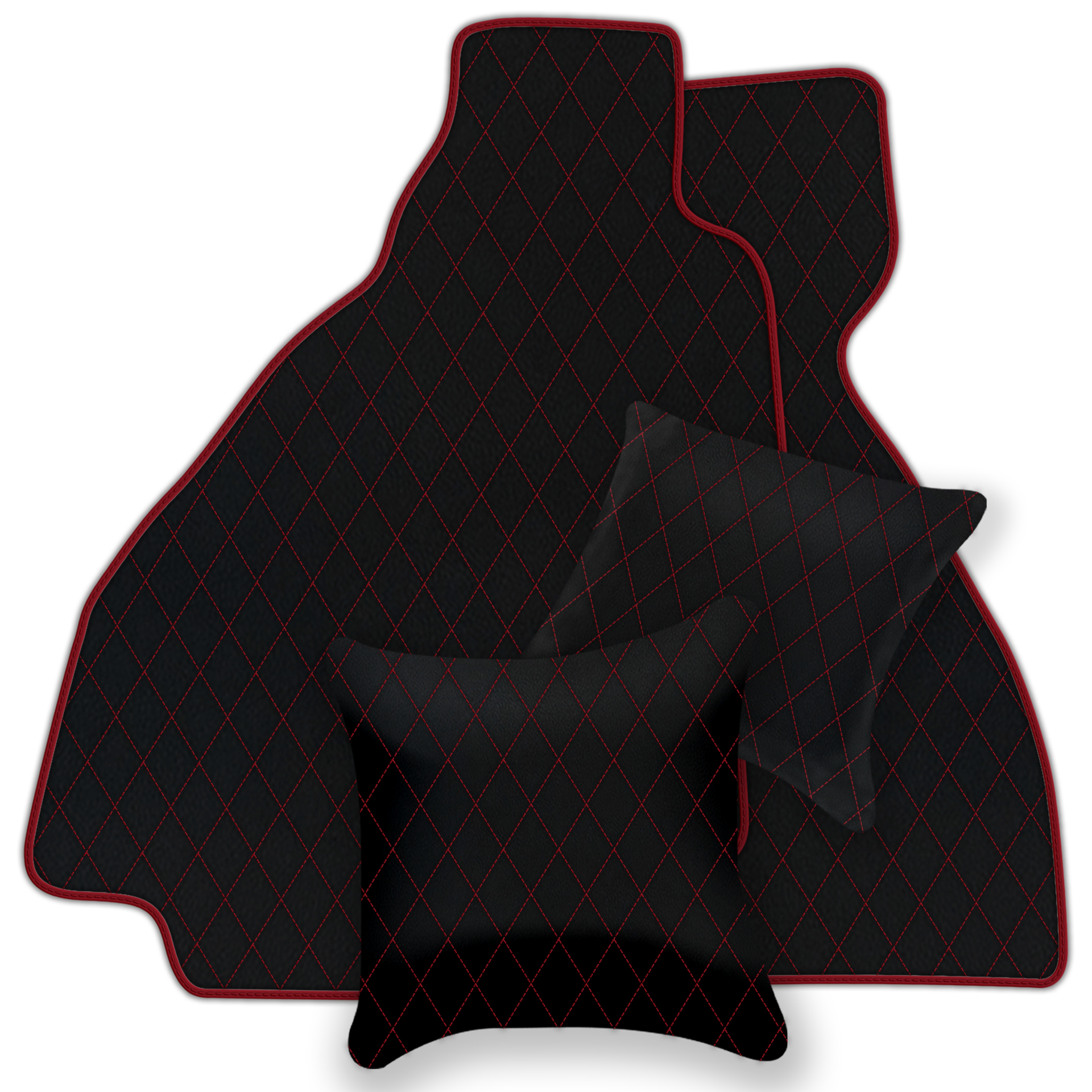 Premium Black Leather Floor Mats for Ferrari Enzo (2002-2004)