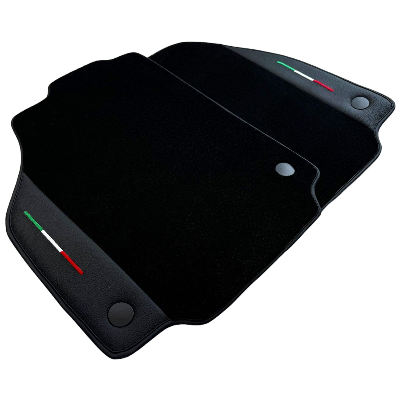 Black Floor Mats for Ferrari 488 Pista Spider 2019-2021 with Leather - AutoWin