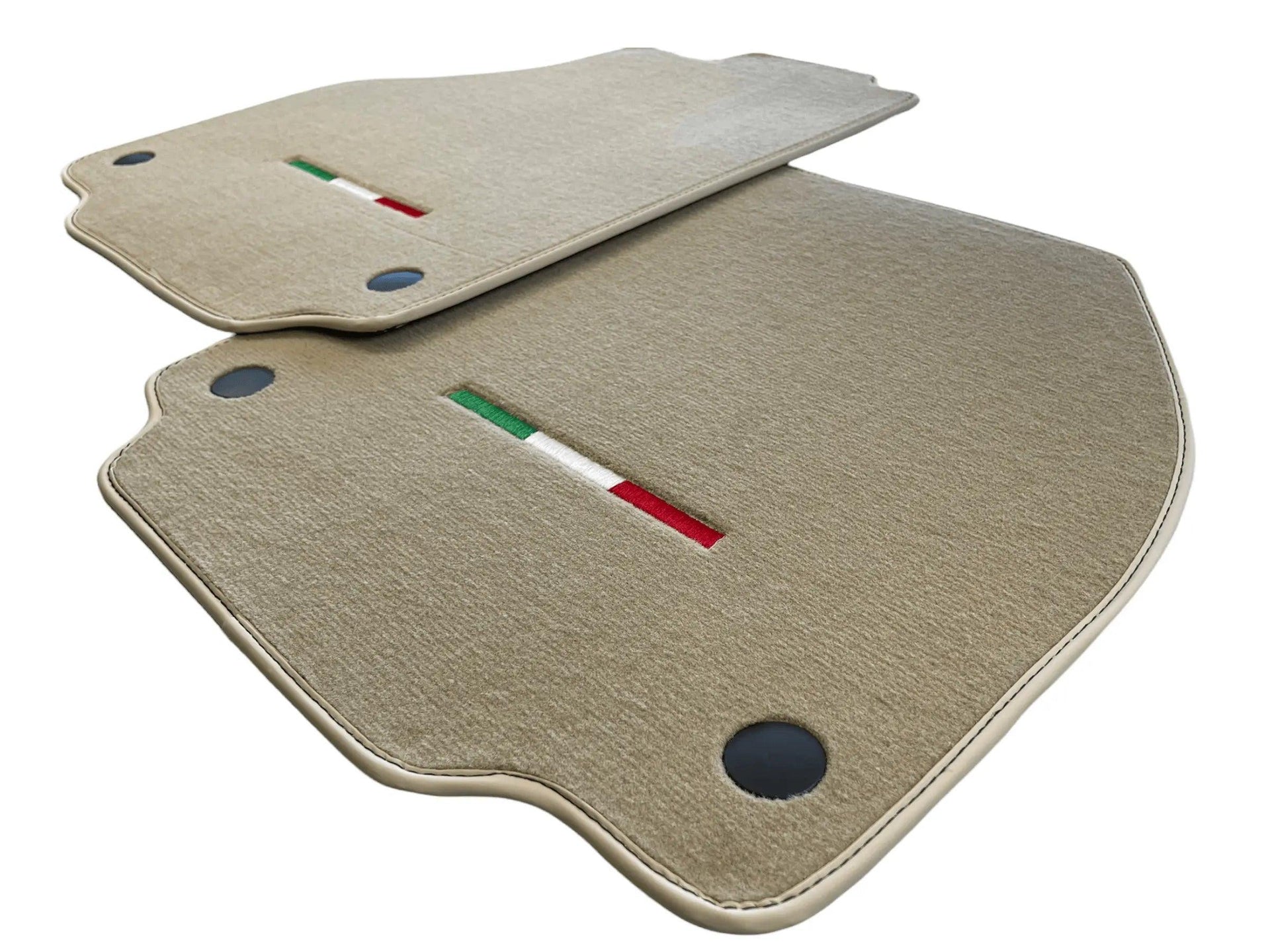 Floor Mats For Ferrari 488 Pista Spider (2019-2021) Beige Autowin Brand Italian Edition - AutoWin