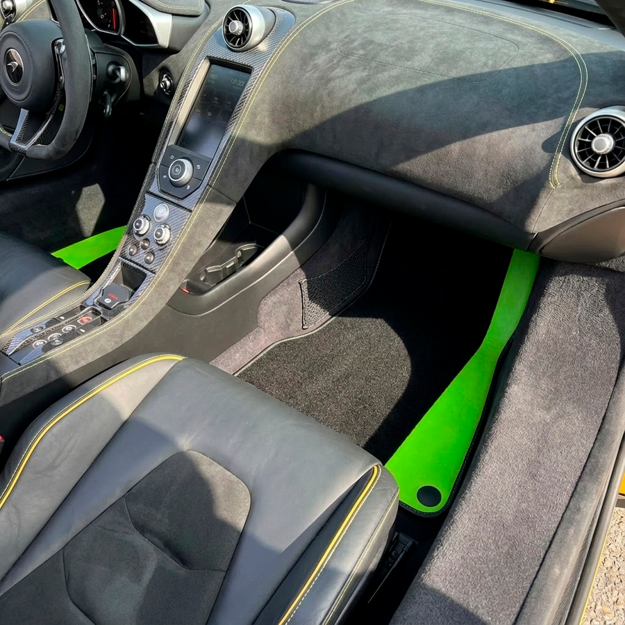 Tapis de voiture noirs personnalisables pour McLaren 650S