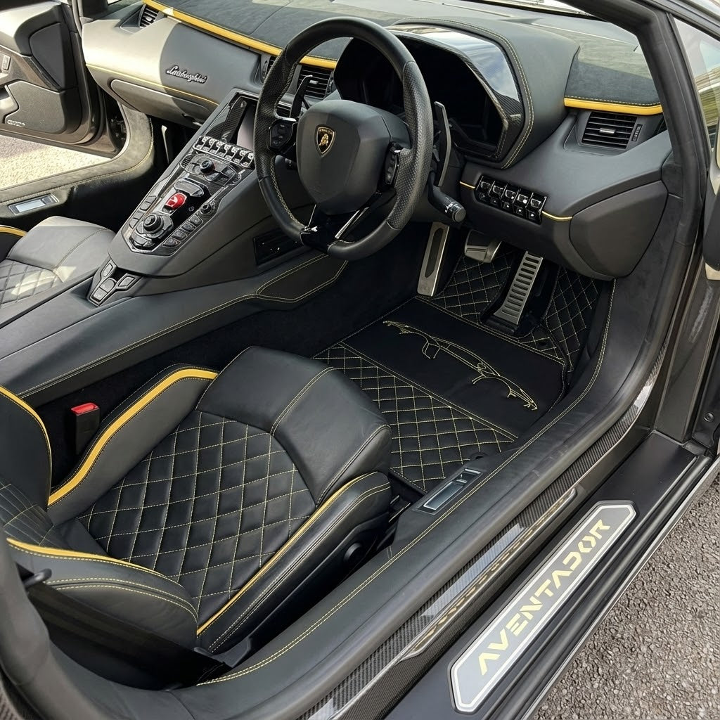Interior look of floor mats for Lamborghini Aventador SV SVJ