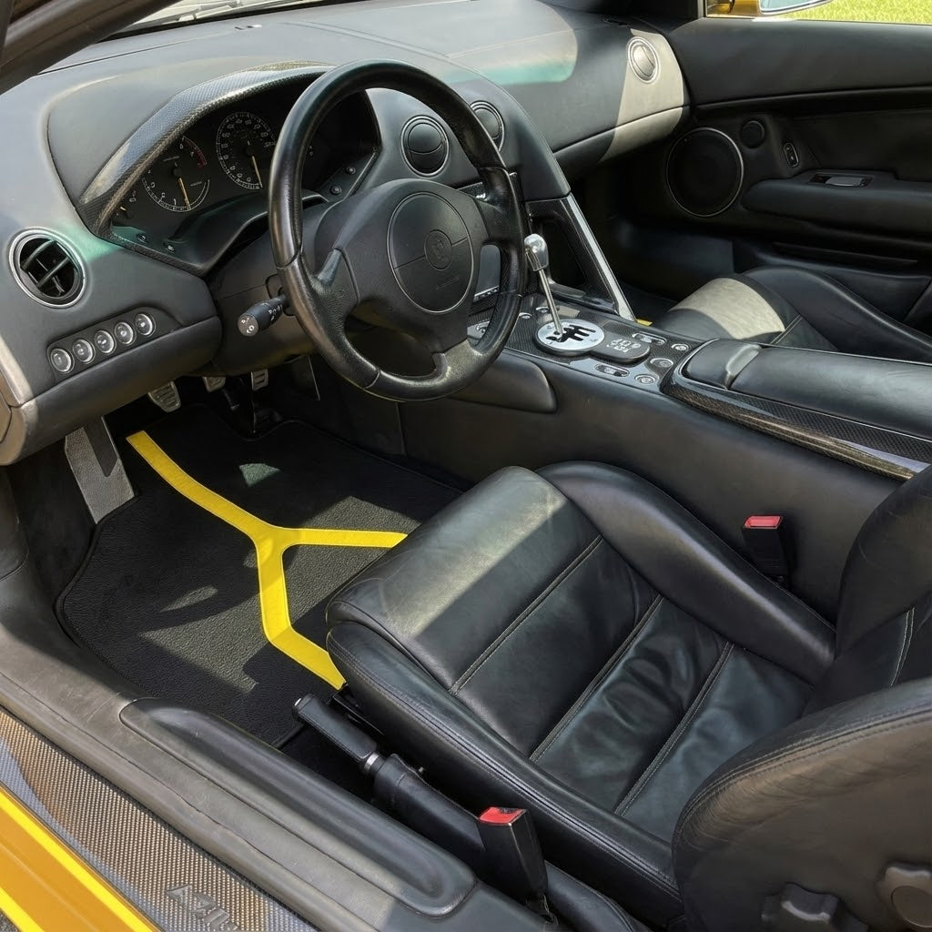 Customizable Floor Mats From Carpet with Leather A56 Pattern for Lamborghini Murcielago (2001-2010)