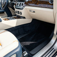 Custom Black Floor Mats for Rolls Royce Dawn (2016-2023) With Black Leather