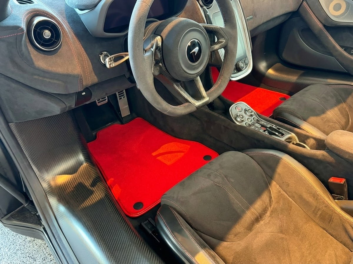 Tapis de voiture pour McLaren 600LT (2018-2020) ensemble de tapis sur mesure rouge AutoWin