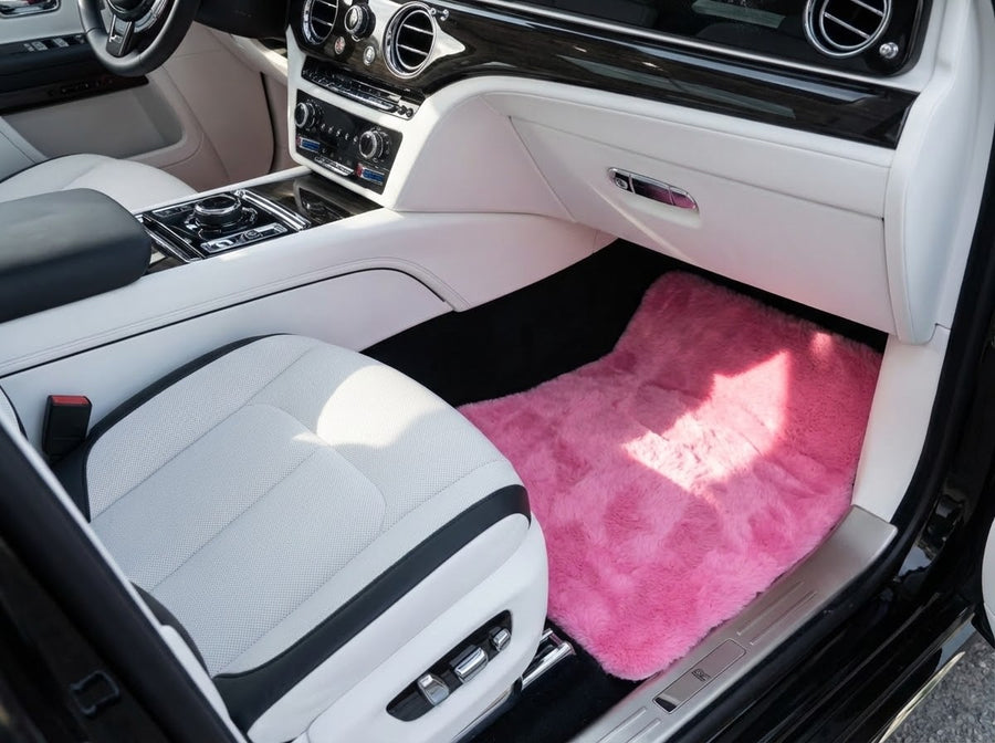 Rosa Schaffell-Fußmatten für Rolls Royce Spectre (2023–2024) ER56 Designmarke