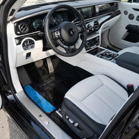 Tapis de voiture noirs pour Rolls Royce Spectre (2023-2024) cuir Alcantara bleu