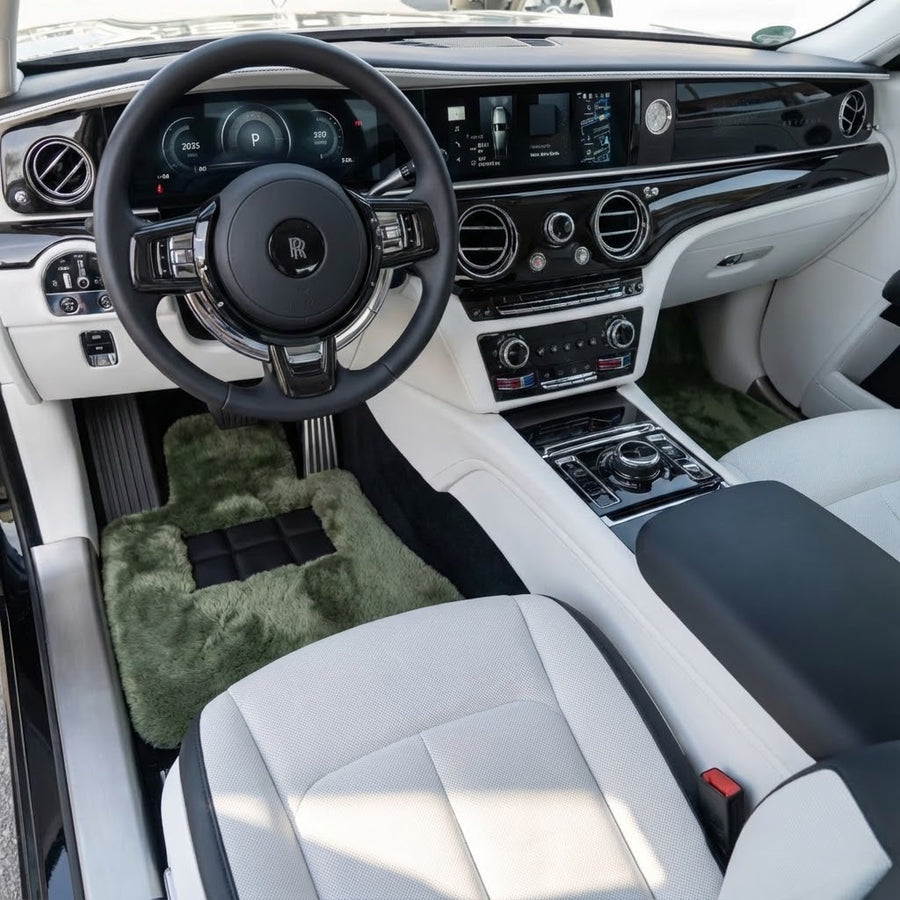Hellgrüne Schaffell-Fußmatten für Rolls-Royce Spectre (2023-2024)