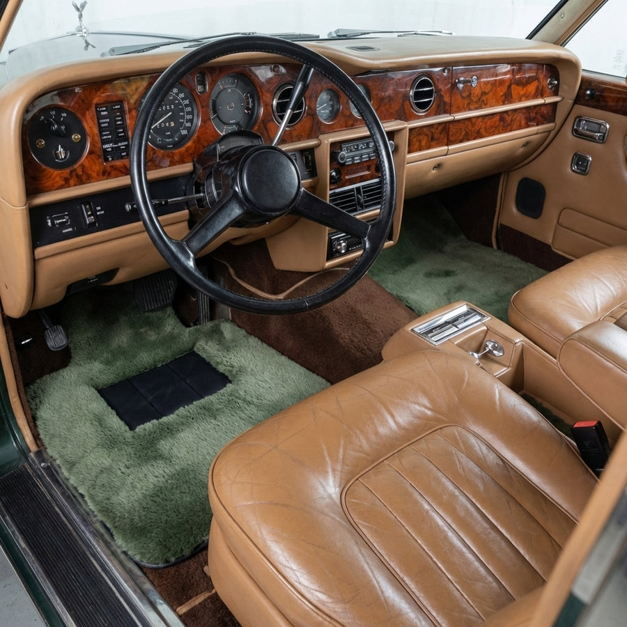 Tapis de voiture en peau de mouton vert clair pour Rolls-Royce Wraith (2013–2023)