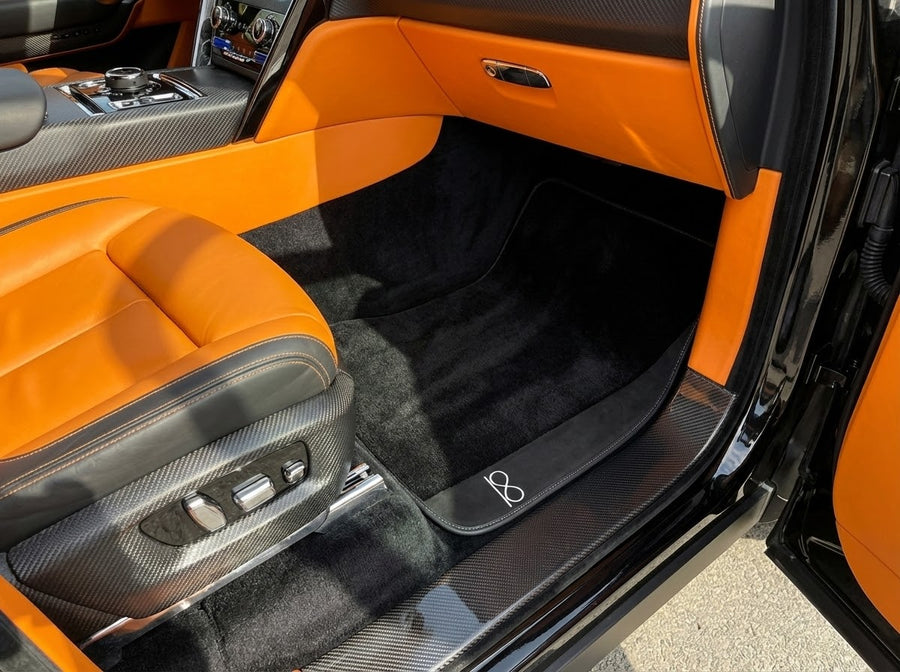 Schwarze Fußmatten für Rolls Royce Black Badge Cullinan