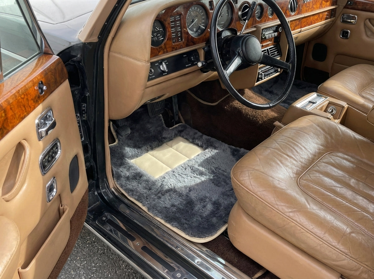 Tapis de voiture en peau de mouton pour Rolls Royce Wraith 2013–2023 Design Er56