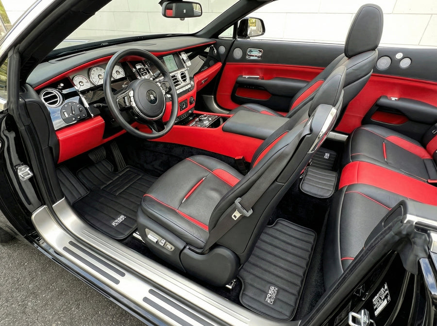 Leder-Fußmatten für Rolls Royce Dawn RR6 2016–2023 ER56 Designmarke