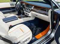 Schwarze Fußmatten für Rolls Royce Black Badge Dawn Alcantara Leder