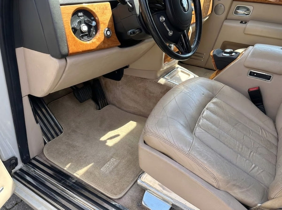 Autofußmatten für Rolls Royce Phantom 2003–2016 Beige Er56 Design