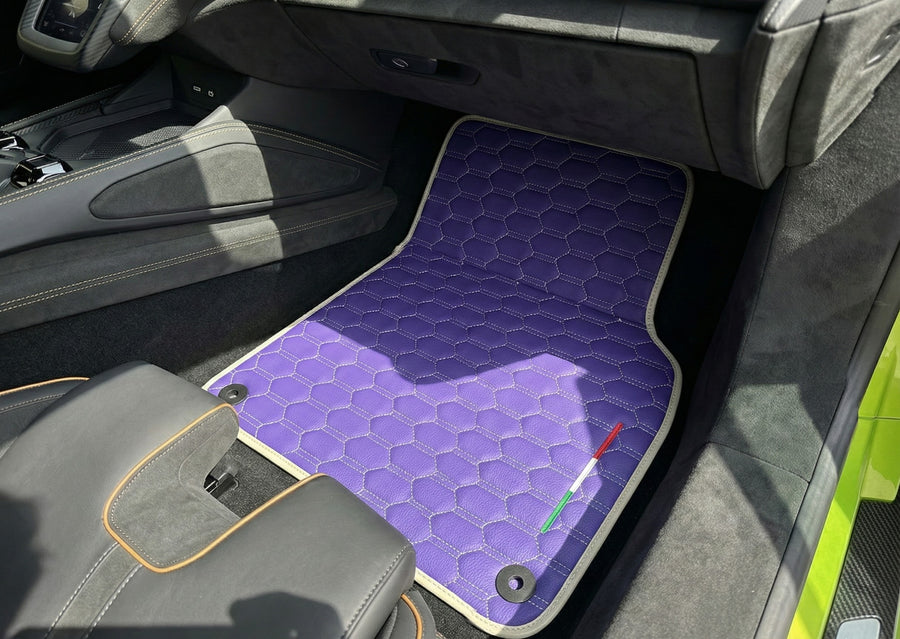 Tapis de voiture en cuir violet pour Lamborghini Temerario (2025-2026)