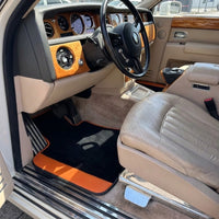 Maßgeschneiderte Fußmatten für Rolls Royce Phantom Sedan (2003-2016) mit orangefarbenem Leder