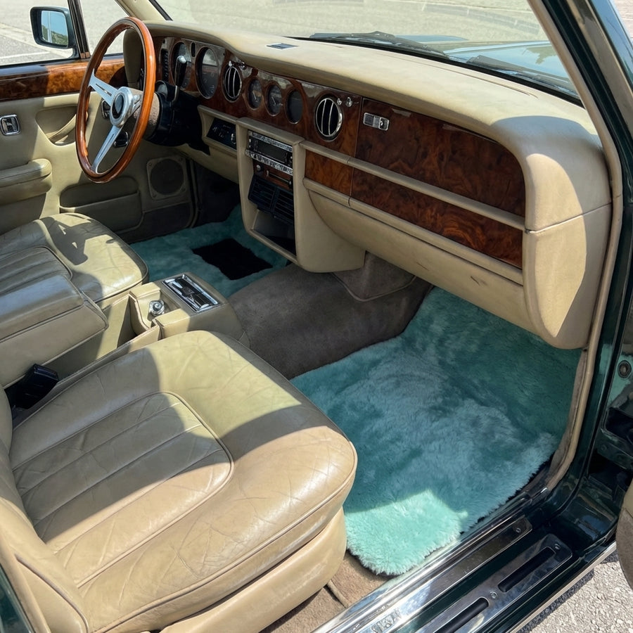 Tapis de voiture en peau de mouton bleu Tiffany pour Rolls Royce Wraith 2013–2023 Design Er56