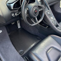 Tapis de voiture pour McLaren MP4-12C (2011–2014) Ensemble de tapis sur mesure noir AutoWin