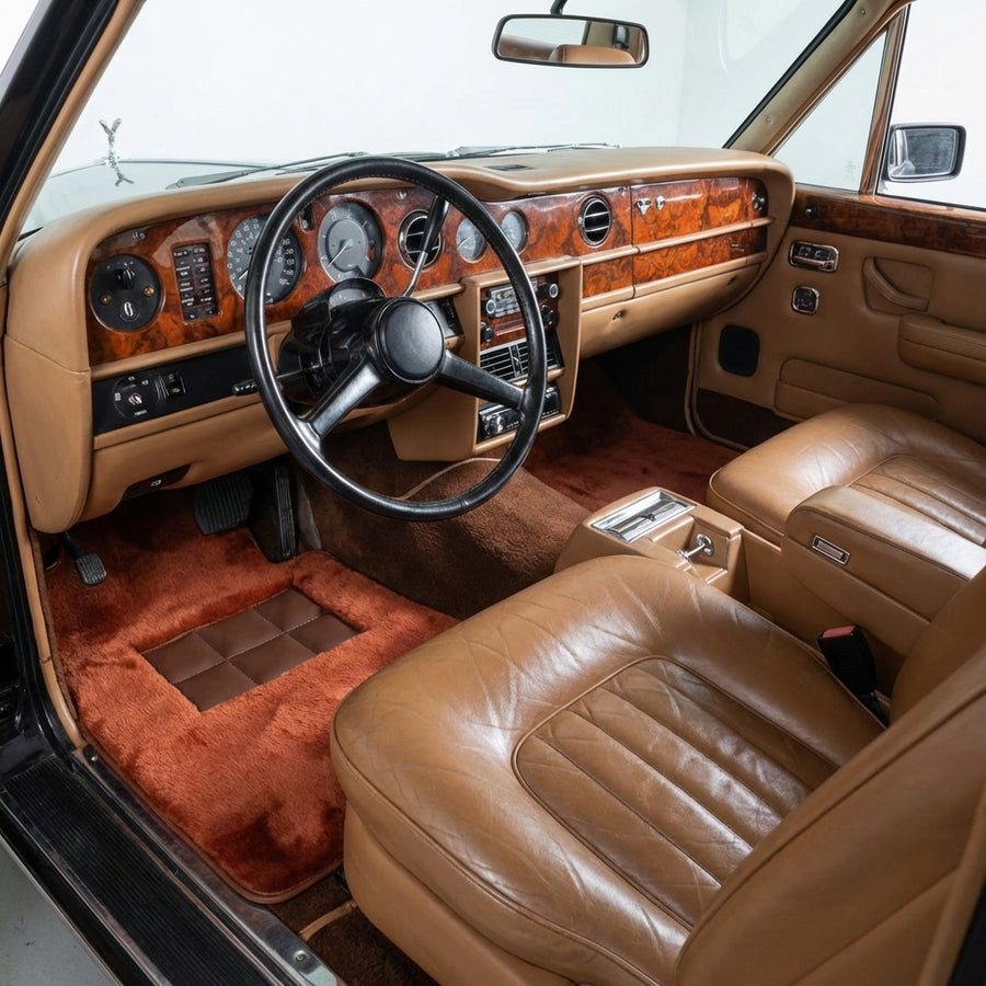 Tapis de voiture en peau de mouton couleur gingembre pour