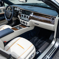 Custom Black Floor Mats for Rolls Royce Dawn (2016-2023) With Carbon Fiber Leather