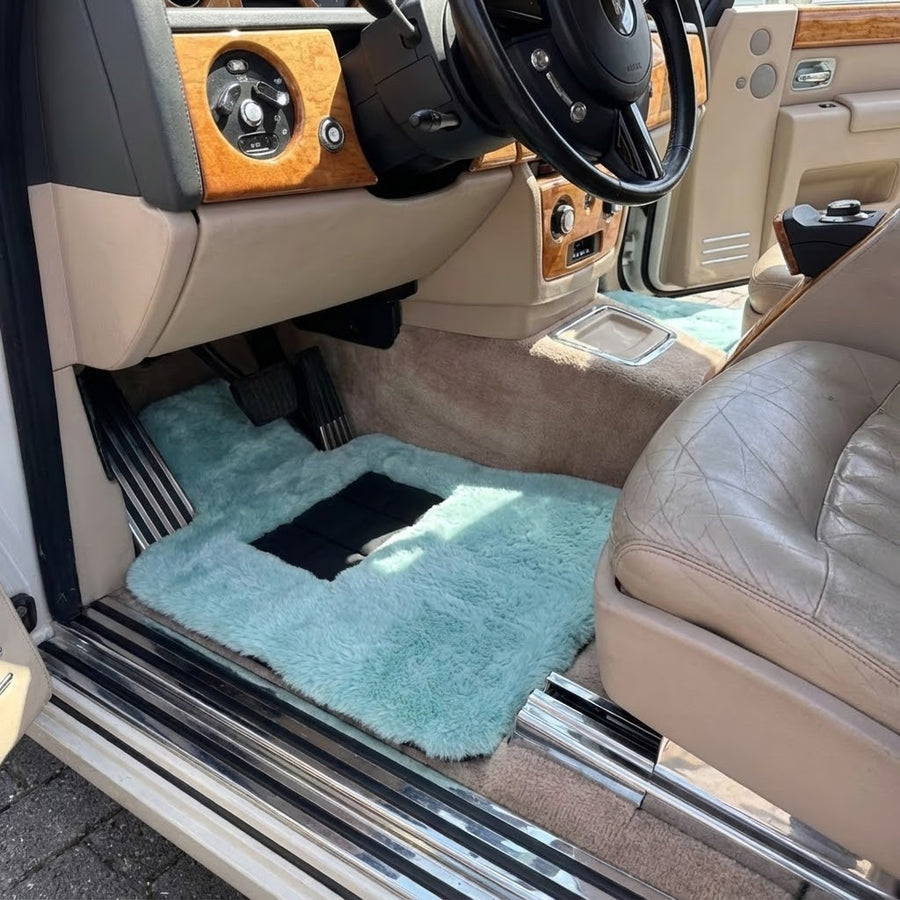 Tiff Blau Schaffell Fußmatten für Rolls Royce Phantom 2003–2016 ER56 Design Marke