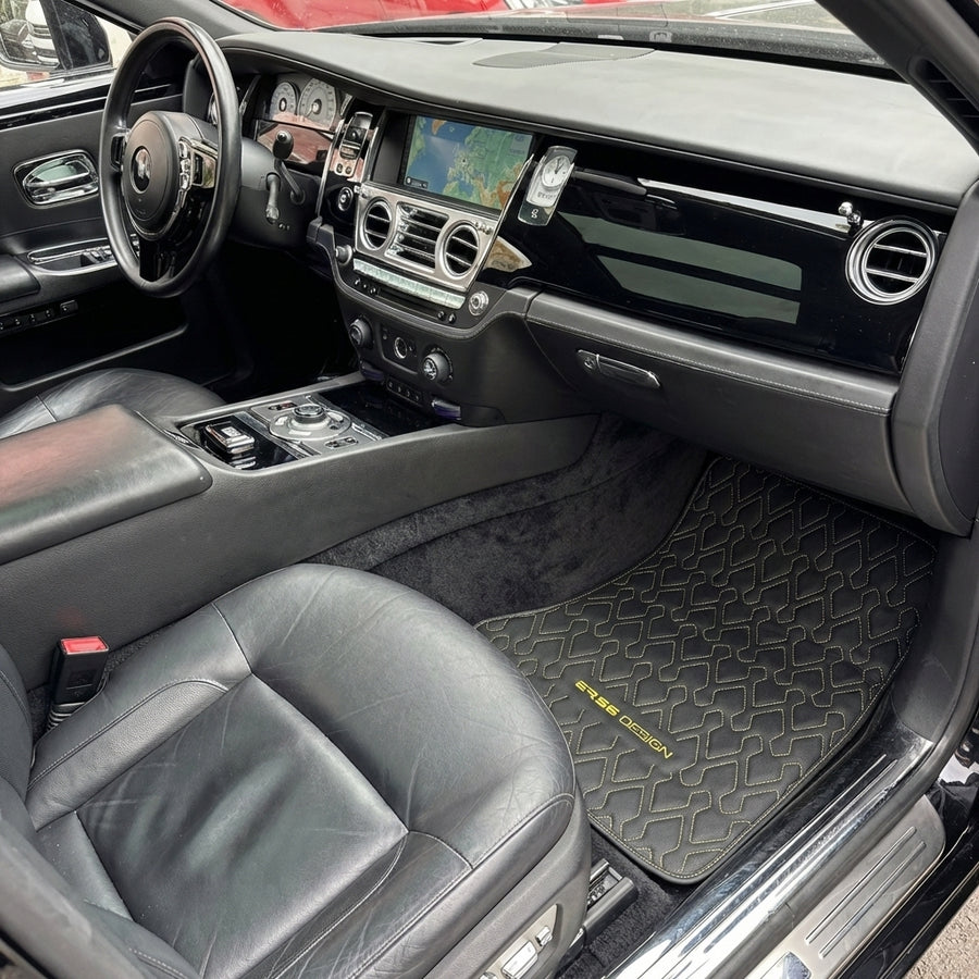 Tapis de voiture en cuir noir pour Rolls-Royce Ghost Series