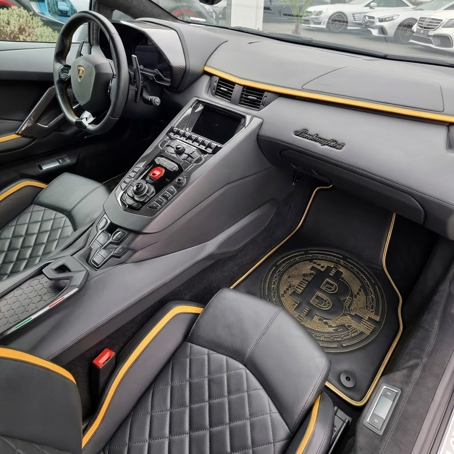Tapis de voiture en cuir pour Lamborghini Aventador avec