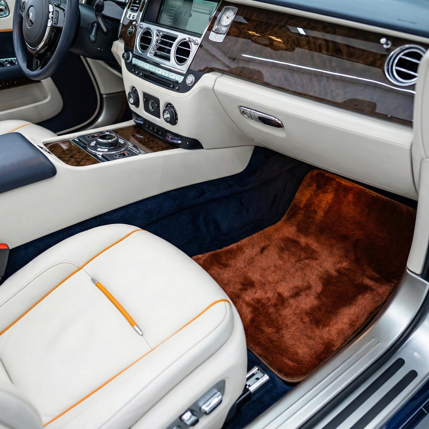 Fußmatten aus Schaffell in Ingwerfarbe für Rolls-Royce Dawn (2016–2023)