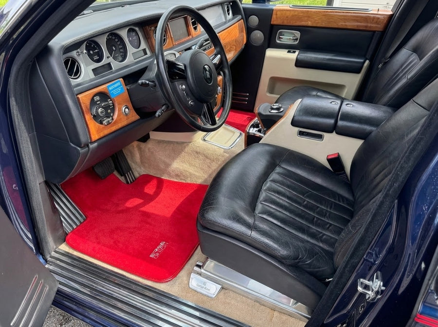 Fußmatten für Rolls Royce Phantom Drophead Coupe 2007–2016, rotes Er56-Design