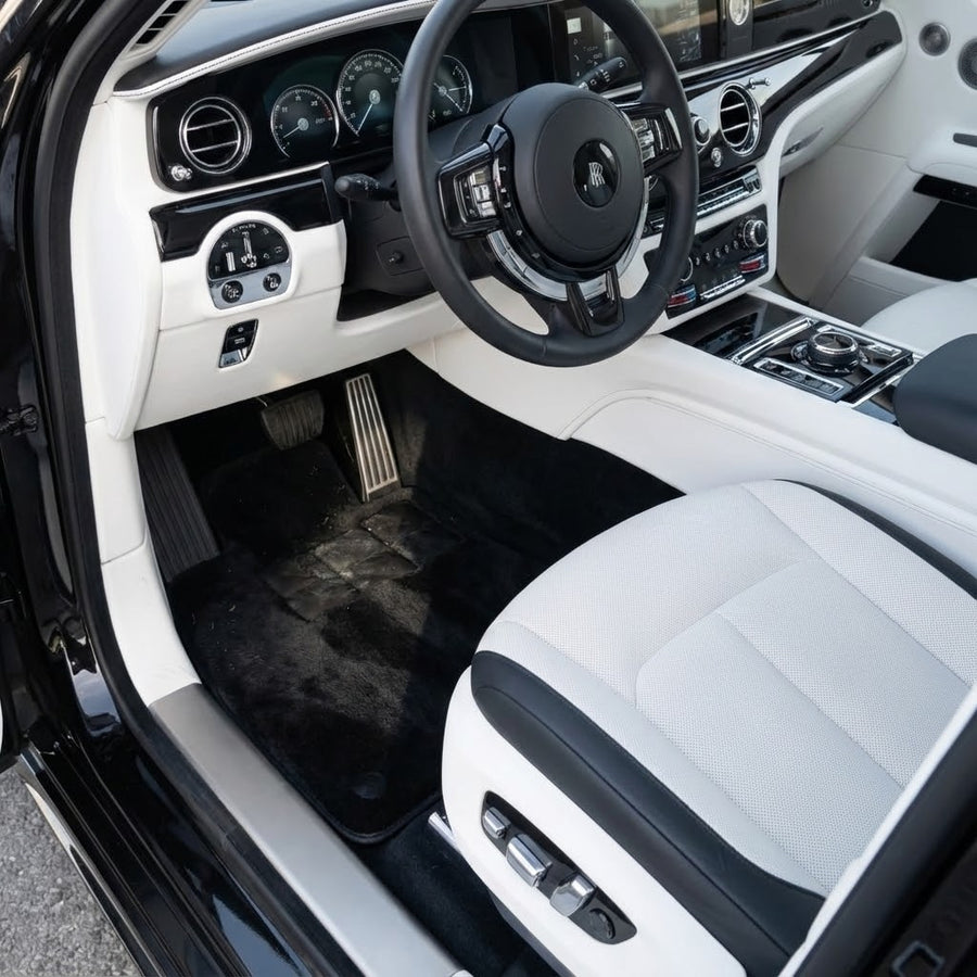 Dunkelblaue Schaffell-Fußmatten für Rolls-Royce Spectre (2023-2024)