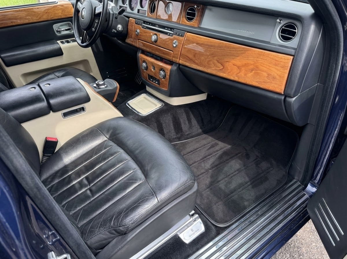 Tiff Blue Sheepskin Floor Mats for Rolls Royce Phantom VIII (2017-2024) ER56 Design Brand - ER56 Design