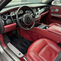 Tapis de voiture noirs pour Rolls Royce Ghost Série I 2010-2020 avec bords en cuir gris