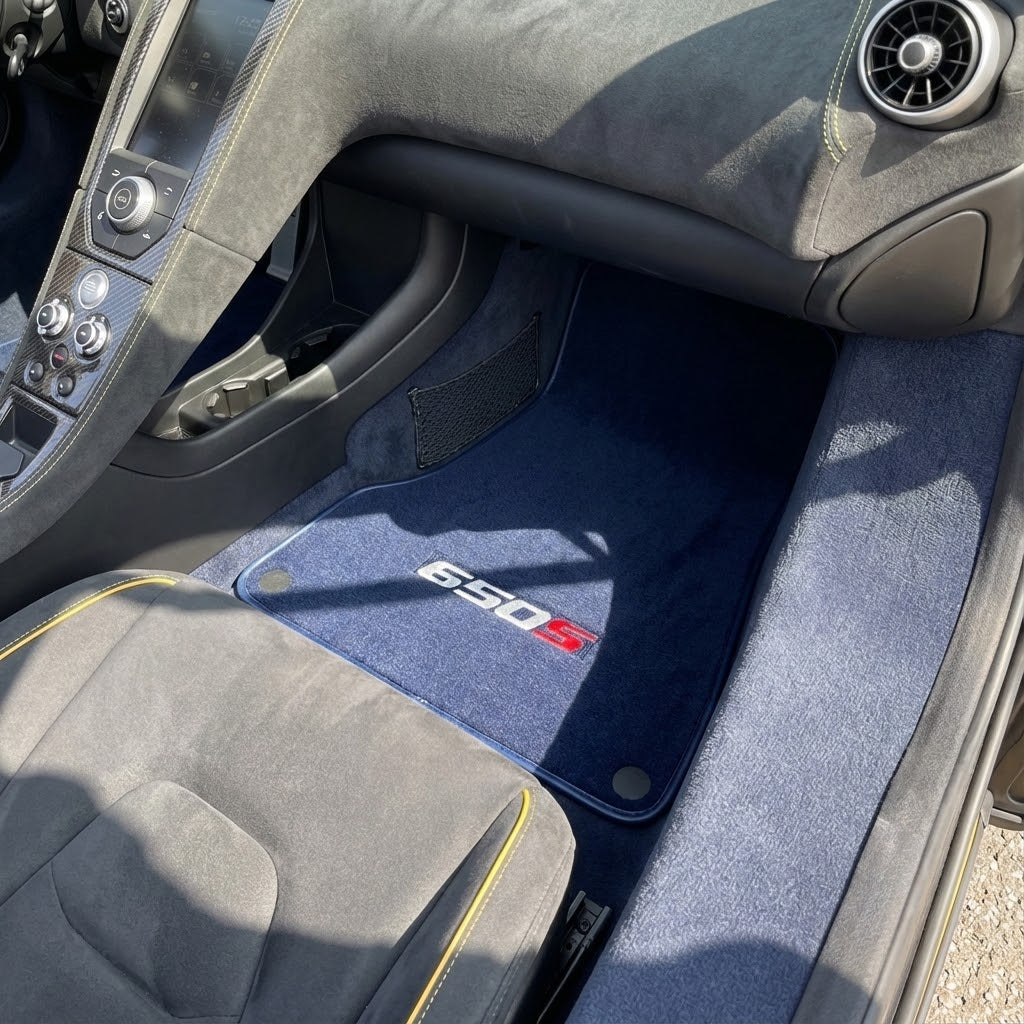 Dark Blue Floor Mats For McLaren 650S Tailored