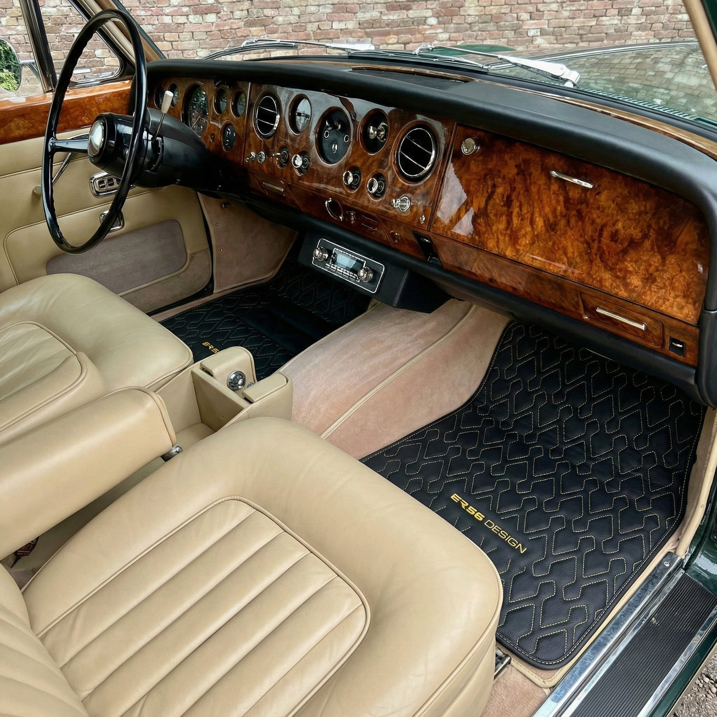 Tapis de voiture en cuir noir pour Rolls-Royce Shadow