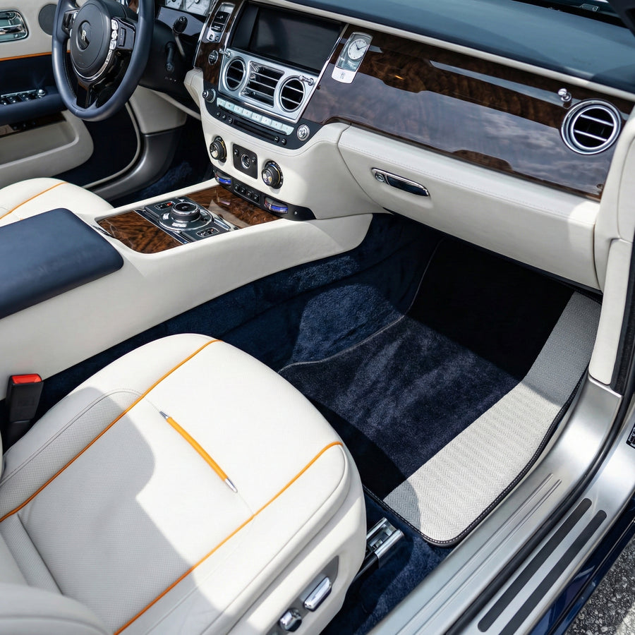 Tapis de voiture noirs pour Rolls Royce Dawn 2016-2023 avec