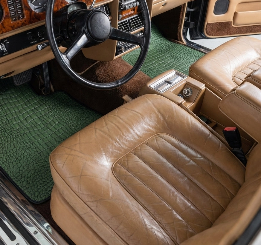 Tapis de voiture en cuir vert pour Rolls-Royce Wraith
