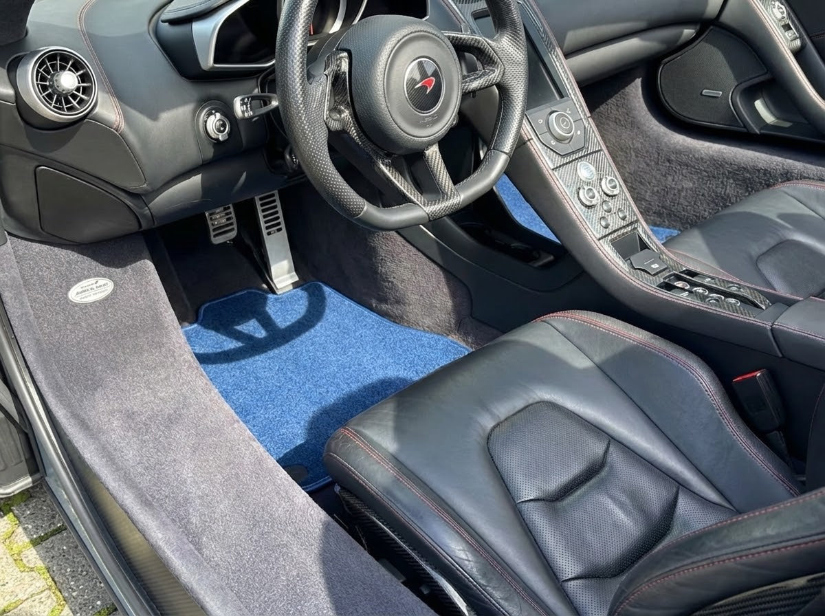 Floor Mats For McLaren MP4-12C (2011–2014) Dark Blue Tailored Carpets Set AutoWin