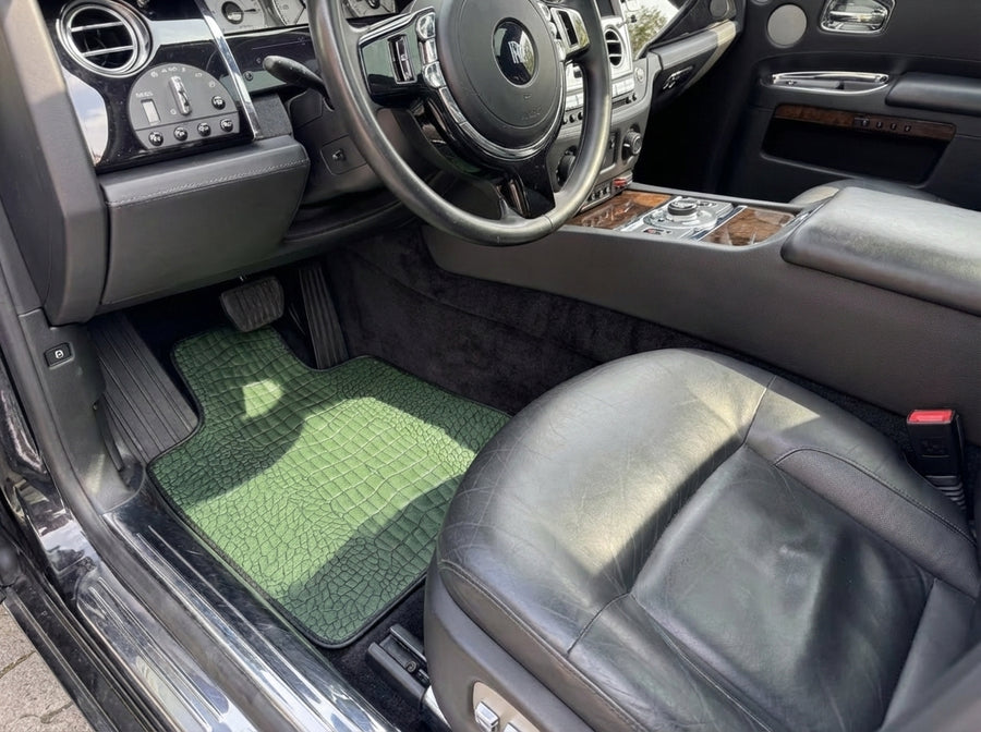 Grüne Lederfußmatten für Rolls-Royce Ghost Serie I (2010–2020)