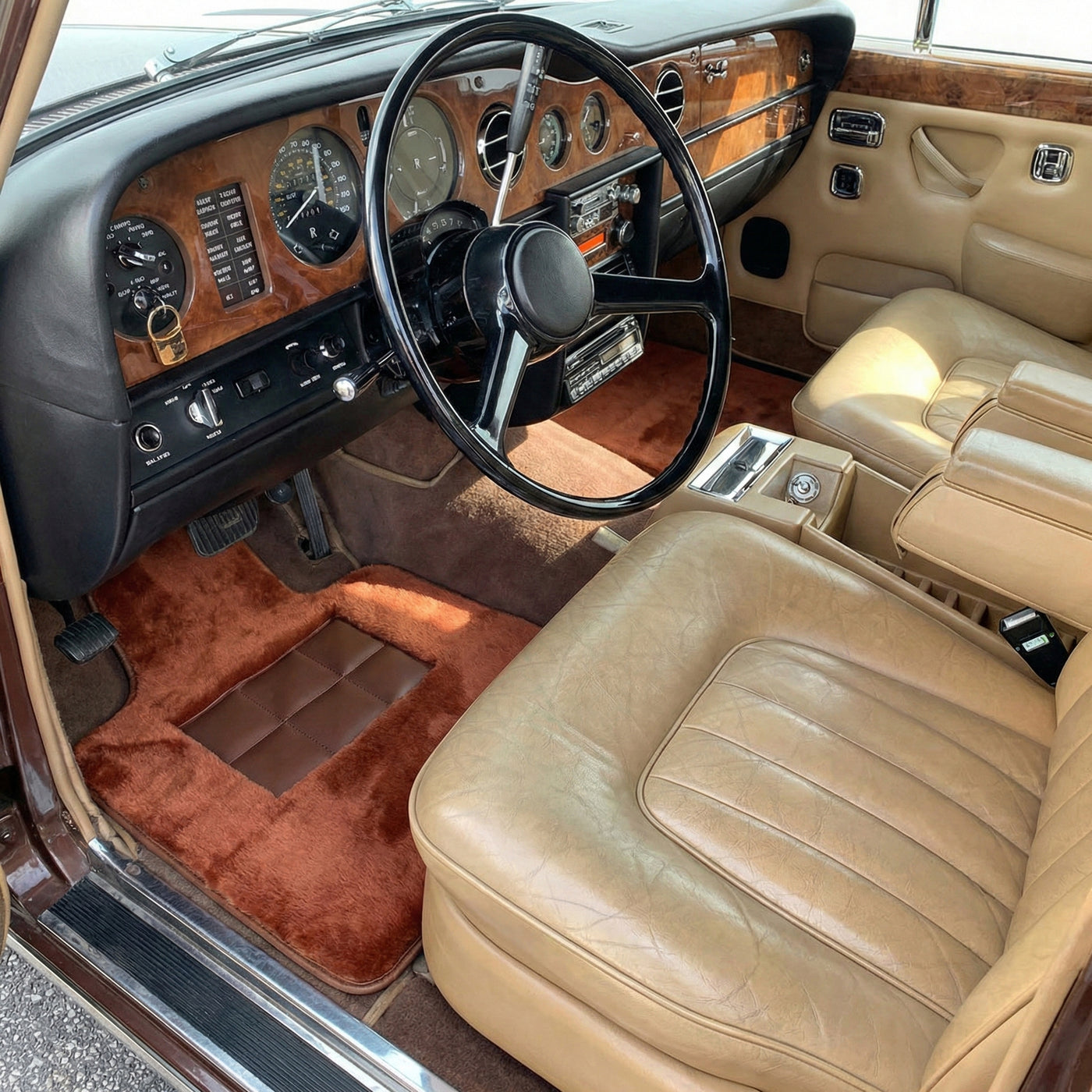 Fußmatten aus Schaffell in Ingwerfarbe für Rolls-Royce Shadow (1965-1977)