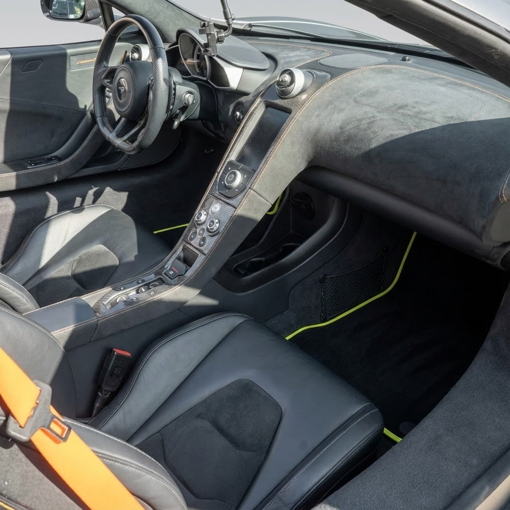Black Floor Mats for McLaren 650S (2015-2018) with Leather