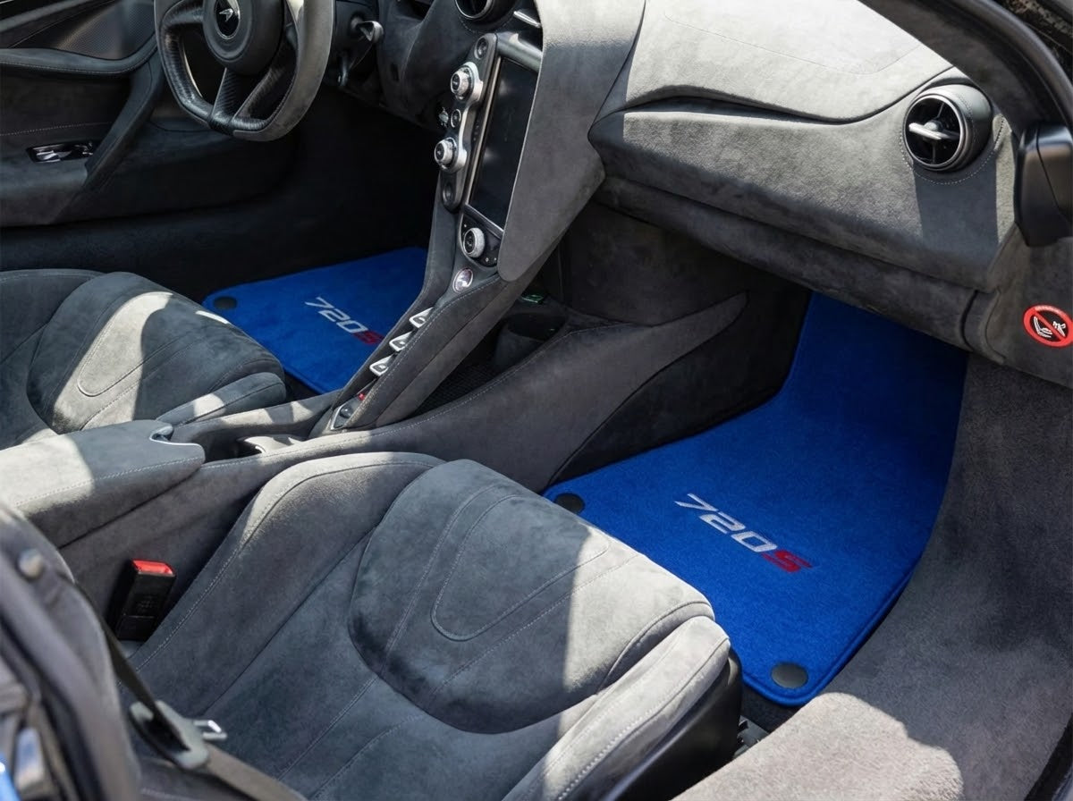 Fußmatten für McLaren 720S Blue Tailored Carpets Set AutoWin