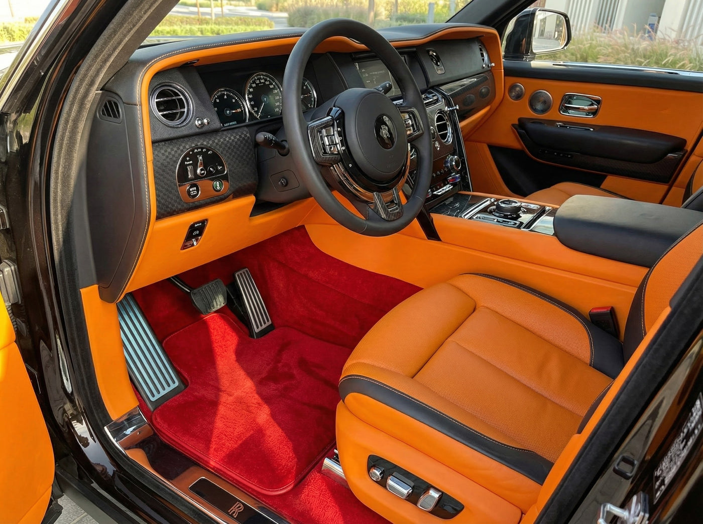 Tapis de voiture pour Rolls Royce Cullinan RR31 2018-2025 Rouge