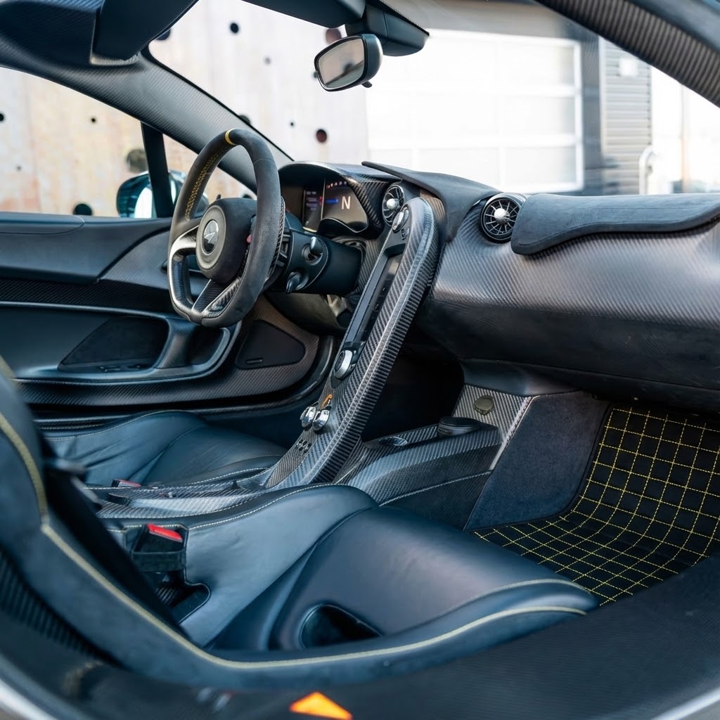 Anpassbare Fußmatten aus Teppich mit Leder für McLaren P1 (2013-2015) - AutoWin