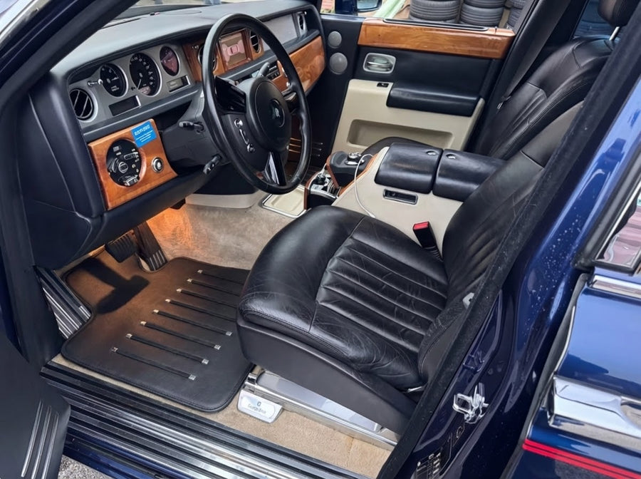 Leather Floor Mats For Rolls Royce Black Badge Phantom Drophead Coupe 2007–2016 Black
