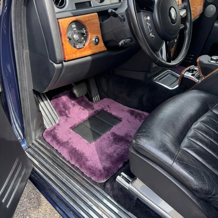 Tapis de voiture en mouton violet pour Rolls-Royce Phantom Drophead Coupe (2007-2016)