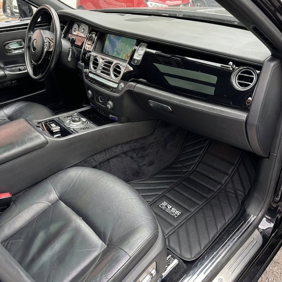 Tapis de voiture en cuir noir pour Rolls Royce Ghost Series