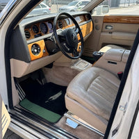 Black Floor Mats for Rolls Royce Phantom Drophead Coupe (2007-2016) with Green Leather Borders